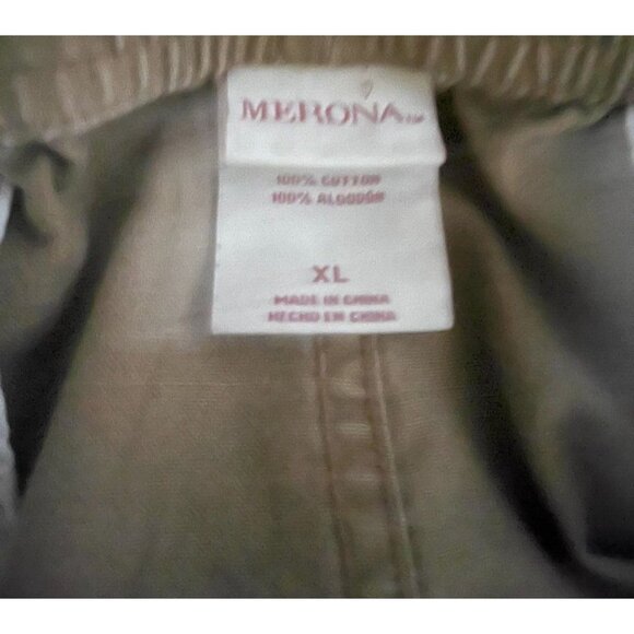 Merona Men's XL Khaki Shorts Elastic Waist Flat Front Pockets 41" X 7.5" Casual - Picture 3 of 3